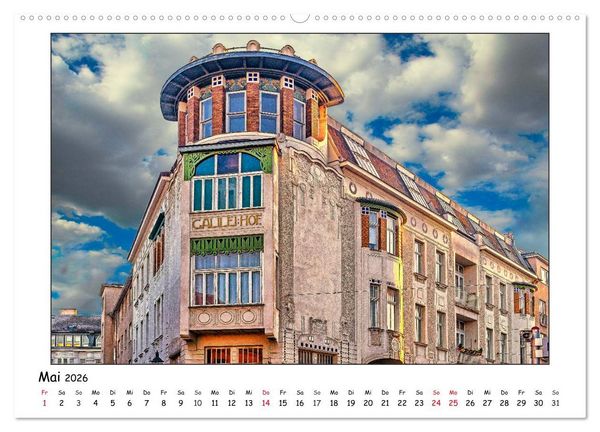 Produktbild: Wiener Jugendstil-Fassaden (hochwertiger Premium Wandkalender 2026 DIN A2 quer), Kunstdruck in Hochglanz
