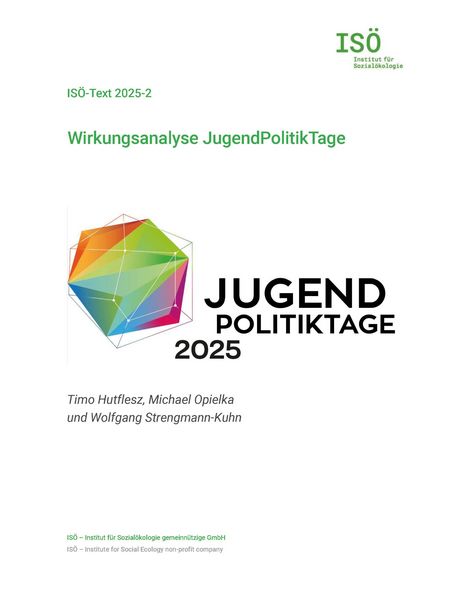 Produktbild: Wirkungsanalyse JugendPolitikTage