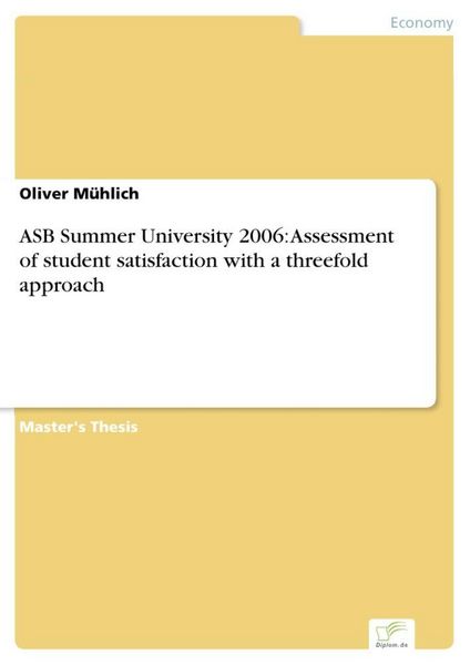 Produktbild: ASB Summer University 2006: Assessment of student satisfaction with a threefold approach