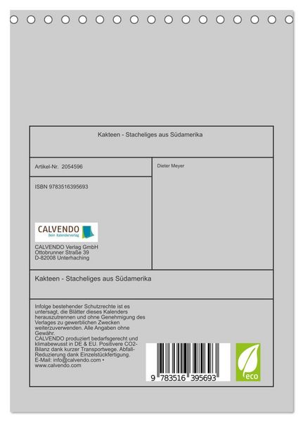 Produktbild: Kakteen - Stacheliges aus S&uuml;damerika (Tischkalender 2026 DIN A5 hoch), CALVENDO Monatskalender
