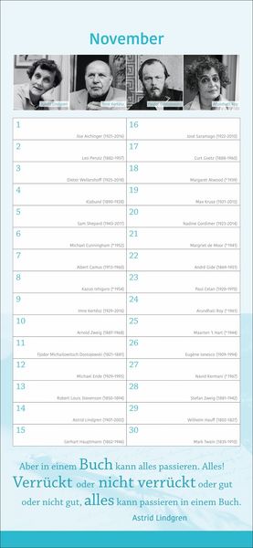 Produktbild: Der literarische Geburtstagskalender - Mit Geburtstagskindern und Zitaten
