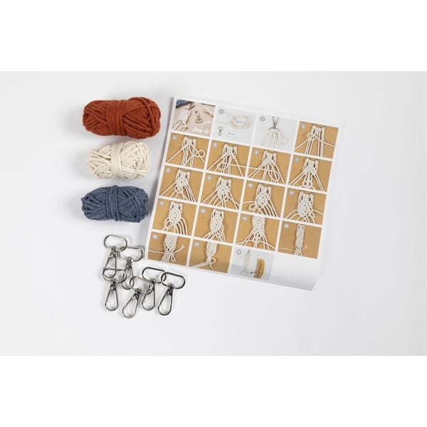 Produktbild: Creativ Company DIY Sets Macram&eacute; Mini Kreativ Set, Makramee, Schl&uuml;sselringe, Kreativ Box
