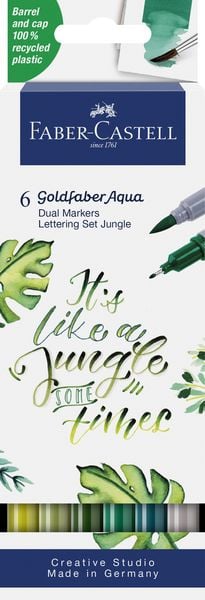 Produktbild: Faber-Castell Tuschestift Dual Marker Goldfaber Aqua, Jungle, 6er Set