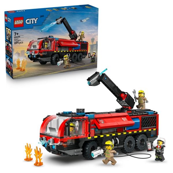 LEGO City 60499 Flughafenlöschfahrzeug, Spielzeug mit Löschauto