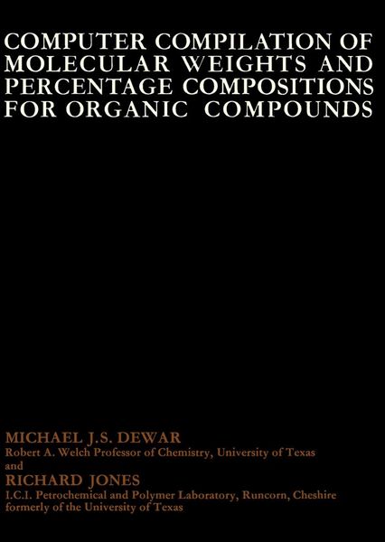 Produktbild: Computer Compilation of Molecular Weights and Percentage Compositions for Organic Compounds