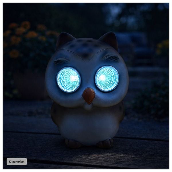 Produktbild: HTI-Living Solar-Gartenfigur Eule Solar-Gartenfigur Eule
