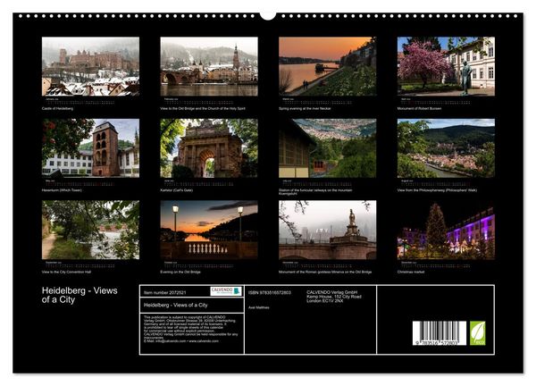 Produktbild: Heidelberg - Views of a City (High Quality Premium Wall Calendar 2026 DIN A2 landscape),CALVENDO 12 Month Wall Calendar