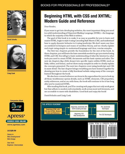Produktbild: Beginning HTML with CSS and XHTML