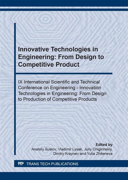 Produktbild: Innovative Technologies in Engineering: From Design to Competitive Product