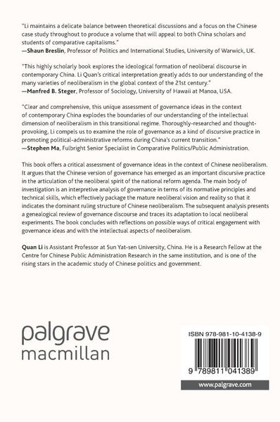 Produktbild: The Idea of Governance and the Spirit of Chinese Neoliberalism