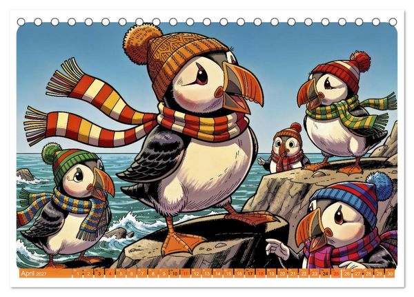 Produktbild: Papageientaucher - Comic (Tischkalender 2027 DIN A5 quer), CALVENDO Monatskalender