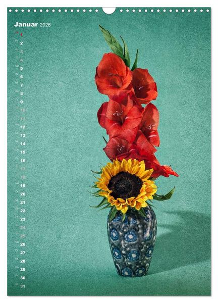 Produktbild: Blumenschmuck in Bunzlau Keramik (Wandkalender 2026 DIN A3 hoch), CALVENDO Monatskalender