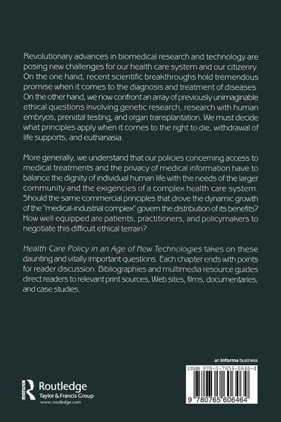 Produktbild: Health Care Policy in an Age of New Technologies