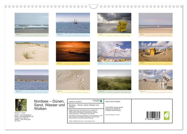 Produktbild: Nordsee &ndash; D&uuml;nen, Sand, Wasser und Wolken (Wandkalender 2026 DIN A3 quer), CALVENDO Monatskalender