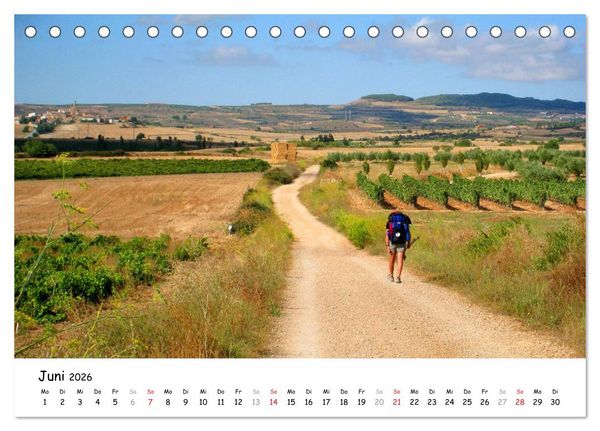 Produktbild: Jakobsweg - Camino Frances (Tischkalender 2026 DIN A5 quer), CALVENDO Monatskalender
