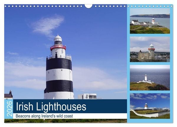 Produktbild: Irish Lighthouses - Beacons along Ireland's wild coast (Wall Calendar 2026 DIN A3 landscape), CALVENDO 12 Month Wall Calendar