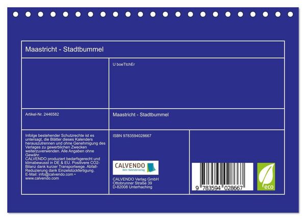 Produktbild: Maastricht - Stadtbummel (Tischkalender 2027 DIN A5 quer), CALVENDO Monatskalender