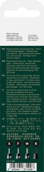 Produktbild: Faber-Castell Tuschestifte Pitt Artist Pens schwarz, 4er Etui