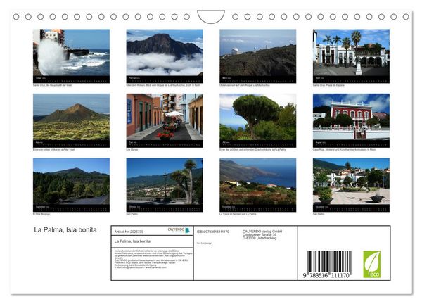 Produktbild: La Palma, Isla bonita (Wandkalender 2026 DIN A4 quer), CALVENDO Monatskalender