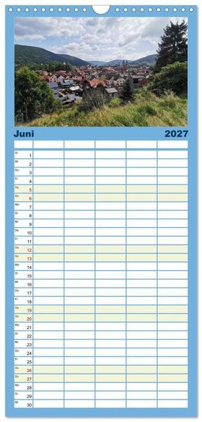Produktbild: Familienplaner 2027 - Wanderbares Miltenberg mit 5 Spalten (Wandkalender, 21 x 45 cm) CALVENDO