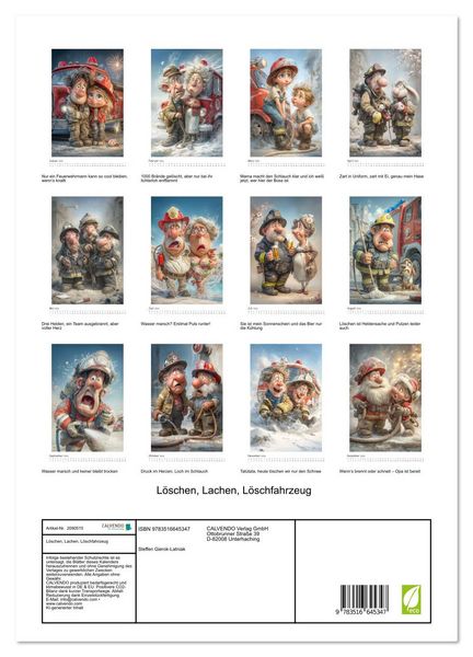 Produktbild: L&ouml;schen, Lachen, L&ouml;schfahrzeug (Wandkalender 2026 DIN A3 hoch), CALVENDO Monatskalender