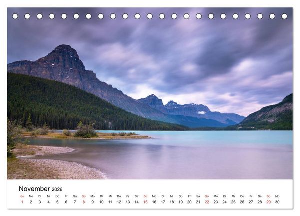 Produktbild: Fernweh Kanada - Naturerlebnis Rocky Mountains (Tischkalender 2026 DIN A5 quer), CALVENDO Monatskalender