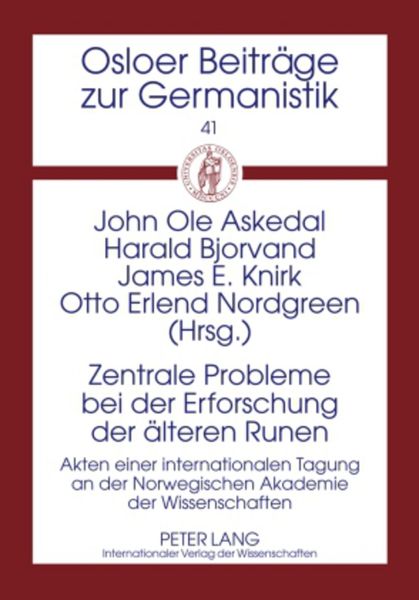 Produktbild: Zentrale Probleme bei der Erforschung der aelteren Runen