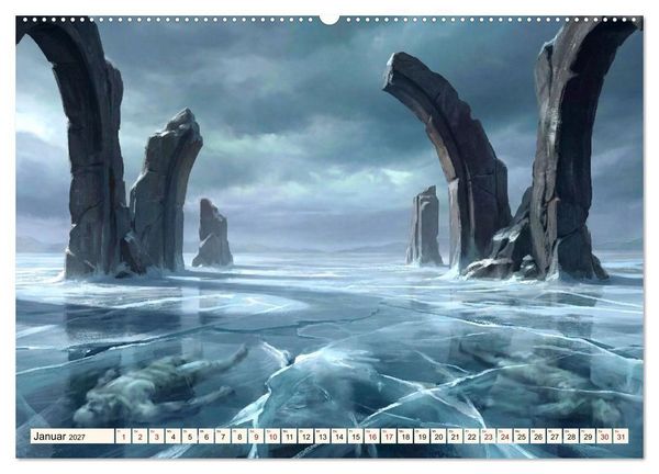 Produktbild: Welten der Literatur - Zw&ouml;lf Zust&auml;nde des Imagin&auml;ren (hochwertiger Premium Wandkalender 2027 DIN A2 quer), Kunstdruck in Hochglanz