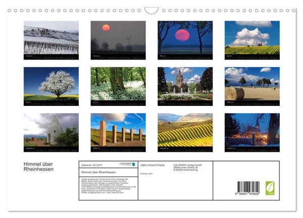 Produktbild: Himmel &uuml;ber Rheinhessen (Wandkalender 2026 DIN A3 quer), CALVENDO Monatskalender