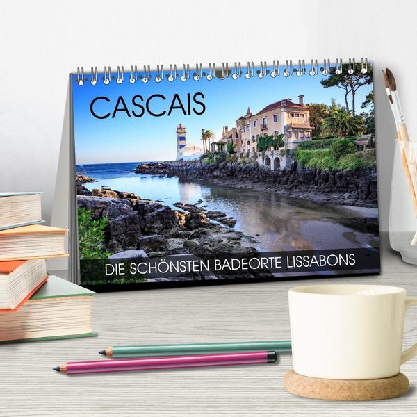 Produktbild: CASCAIS - die sch&ouml;nsten Badeorte Lissabons (Tischkalender 2026 DIN A5 quer), CALVENDO Monatskalender