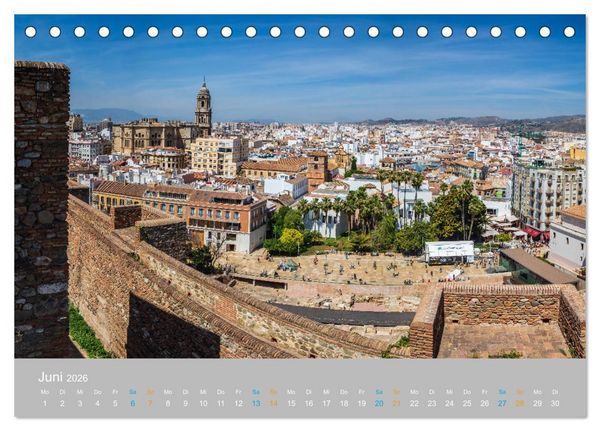 Produktbild: Malaga - andalusische Mittelmeerk&uuml;ste (Tischkalender 2026 DIN A5 quer), CALVENDO Monatskalender