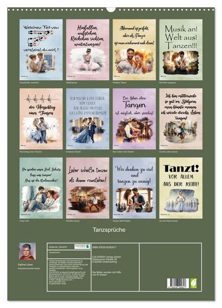 Produktbild: Tanzspr&uuml;che (Wandkalender 2026 DIN A2 hoch), CALVENDO Monatskalender