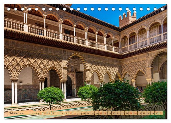 Produktbild: Sevilla - Unterwegs in Spanien (Tischkalender 2026 DIN A5 quer), CALVENDO Monatskalender