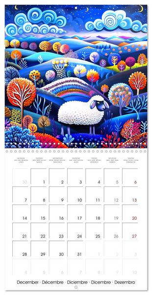 Produktbild: Naive Colorful Journey (Wall Calendar 2026 12 &times; 12 Inch) CALVENDO 12 Month Wall Calendar