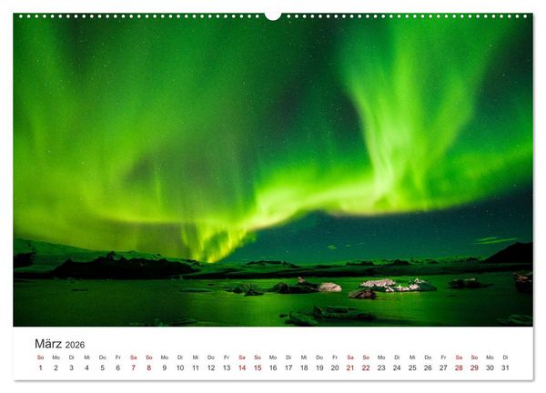 Produktbild: Polarlichter - Einzigartige Himmelsph&auml;nomene im Norden (Wandkalender 2026 DIN A2 quer), CALVENDO Monatskalender