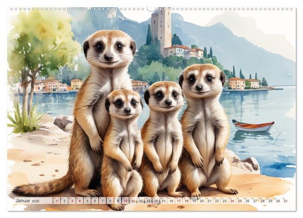 Produktbild: Erdm&auml;nnchen in Italien (Wandkalender 2026 DIN A2 quer), CALVENDO Monatskalender