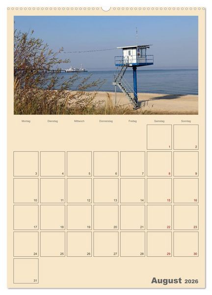 Produktbild: Usedom Ostsee - Terminplaner (hochwertiger Premium Wandkalender 2026 DIN A2 hoch), Kunstdruck in Hochglanz