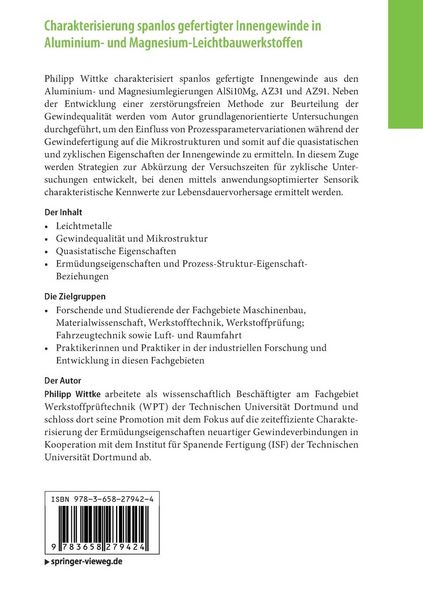 Produktbild: Charakterisierung spanlos gefertigter Innengewinde in Aluminium- und Magnesium-Leichtbauwerkstoffen