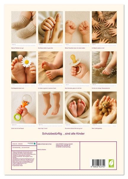 Produktbild: Schutzbed&uuml;rftig ...sind alle Kinder (Wandkalender 2026 DIN A3 hoch), CALVENDO Monatskalender