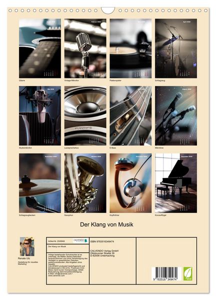 Produktbild: Der Klang von Musik (Wandkalender 2026 DIN A3 hoch), CALVENDO Monatskalender