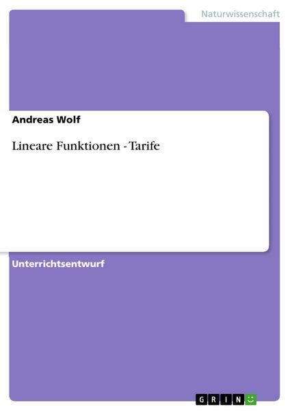 Produktbild: Lineare Funktionen - Tarife