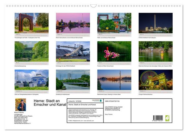 Produktbild: Herne: Stadt an Emscher und Kanal (Wandkalender 2026 DIN A2 quer), CALVENDO Monatskalender