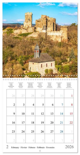 Produktbild: Castles and Palaces in the Middle Rhine Valley (Wall Calendar 2026 12 &times; 12 Inch) CALVENDO 12 Month Wall Calendar