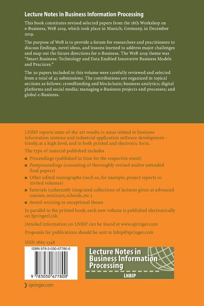 Produktbild: Smart Business: Technology and Data Enabled Innovative Business Models and Practices