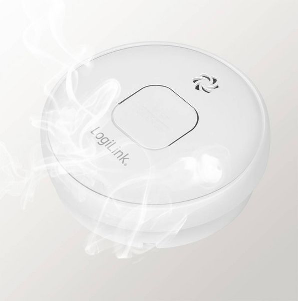 Produktbild: LogiLink SC0016 Rauchwarnmelder inkl. 10 Jahres-Batterie batteriebetrieben (&Oslash; x H) 104 mm x 50 mm