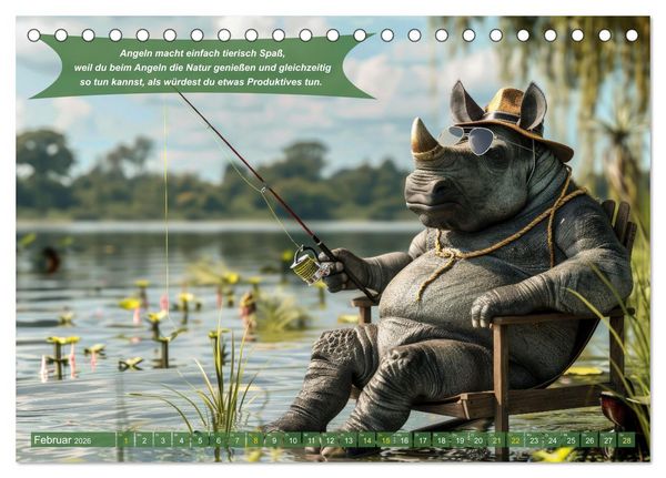 Produktbild: Der tierisch lustige Angler-Kalender (Tischkalender 2026 DIN A5 quer), CALVENDO Monatskalender