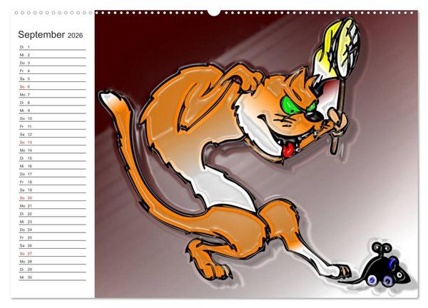 Produktbild: Alles f&uuml;r die Katz! Lustiger Katzen-Planer (hochwertiger Premium Wandkalender 2026 DIN A2 quer), Kunstdruck in Hochglanz