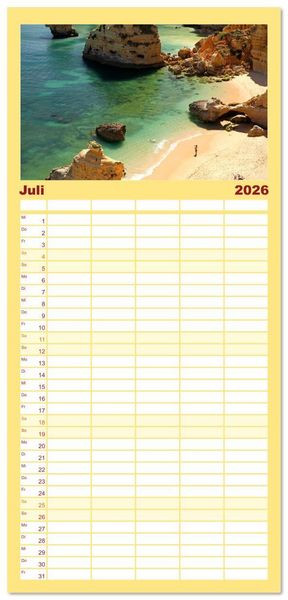 Produktbild: Familienplaner 2026 - Portugal mit 5 Spalten (Wandkalender, 21 x 45 cm) CALVENDO