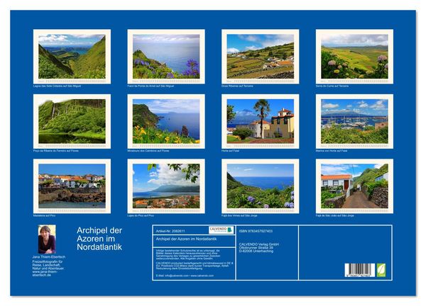 Produktbild: Archipel der Azoren im Nordatlantik (Wandkalender 2026 DIN A2 quer), CALVENDO Monatskalender