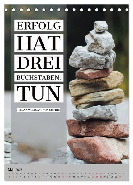 Produktbild: Aktiviere Deine Motivation Weisheiten und Spr&uuml;che (Tischkalender 2026 DIN A5 hoch), CALVENDO Monatskalender